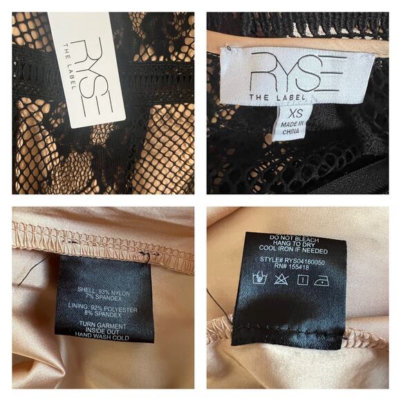 Ryse The Label Samson Black & Nude Lace Overlay Long Sleeve Dress Size XS - Picture 8 of 13